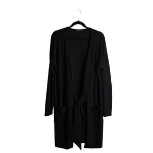 J. Crew Women's Dark Brown Tie Front Long Line Knit Cardigan